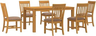 vidaXL Conjunto De Comedor 7 Uds. Gris Madera De Roble S&oacute;lido Vidaxl