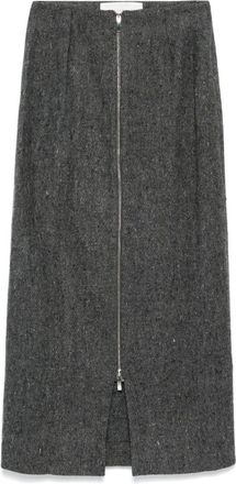 Conner Ives reconstituted military blanket skirt - Grey