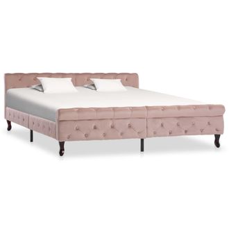 vidaXL Vidaxl - Estructura De Cama Sin Colch&oacute;n Terciopelo Rosa 180x200 Cm