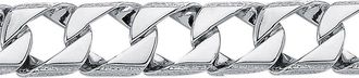 Jewelco London Rhodium Plated Silver Lizard Edge Curb Bracelet 12mm 8.5 - ABB167B-8.5