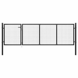 vidaXL Vidaxl - Cancello Per Giardino In Acciaio 350x75 Cm Antracite