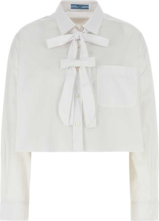 Prada Witte Poplin Overhemd