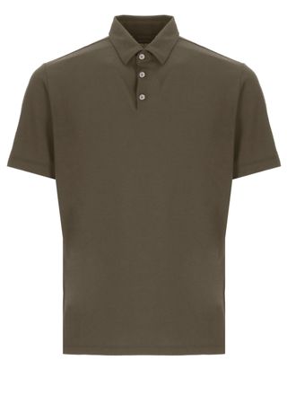Zanone Brown Three Buttons Cotton Polo Shirt