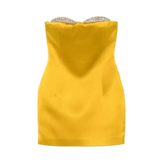 New Arrivals Dames, Jurken, Geel, Maat: S Satijn