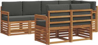 vidaXL Conjunto De Sof&aacute;s De Exterior 7 Uds. Natural Y Antracita Vidaxl