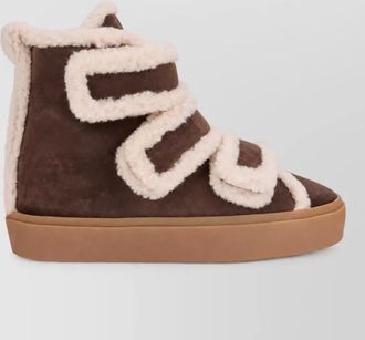 INUIKII suede fur trim ankle boots