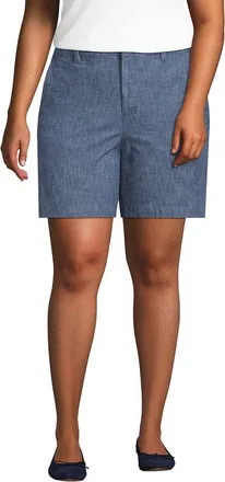Lands End Plus Size Classic 7 Chino Shorts in Evening Sky Chambray at Nordstrom, Size 18W