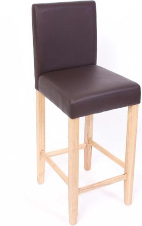 Hhg Hhg - Nunca Usado] Lote De 2 Taburetes De Bar Taburete De Bar M37 Cuero, Marr&oacute;n, Pies Claros