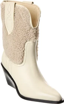 Free People Pitchfork Point Leather & Shearling Boot