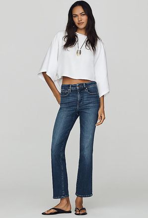 Good American Good Petite High-Rise Straight-Leg Jeans