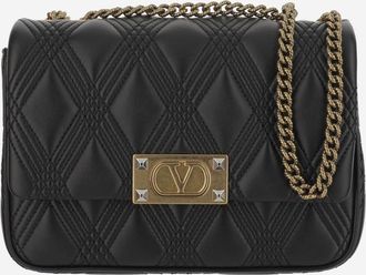 Valentino Garavani Black Quiltie 67 Shoulder Bag
