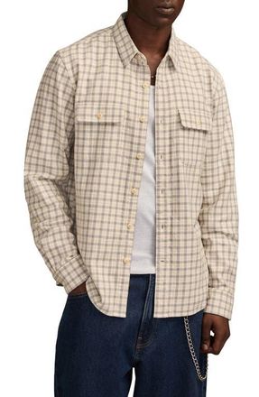 Lucky Brand Humboldt Plaid Twill Utility Shirt in Grey Multi at Nordstrom, Size Xx-Large