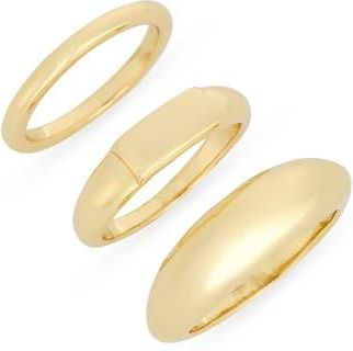 Nordstrom Rack Demi-Fine 3-Pack Assorted Rings in Gold at Nordstrom Rack, Size Medium/large