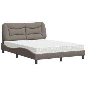 vidaXL Vidaxl - Cama Con Colch&oacute;n Tela Gris Taupe 140x190 Cm
