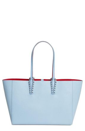Christian Louboutin Small Cabata Soft Leather Tote in 4396 Ceruleo/silver at Nordstrom