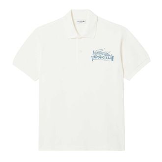 Lacoste Heren L.12.12 Bedrukt Klassiek Poloshirt (Cr&egrave;me)