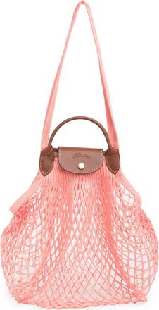 Longchamp Le Pliage Filet Knit Shoulder Bag in Blush at Nordstrom Rack