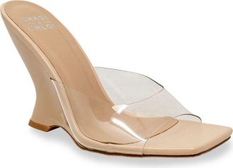 Chase + Chloe by Intouch Footwear Alia Clear Strap Wedge Sandal in Clear Nude at Nordstrom Rack, Size 6.5
