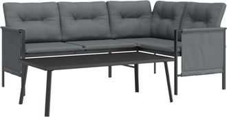 vidaXL Juego de muebles de jardín 2 piezas acero gris antracita Vidaxl