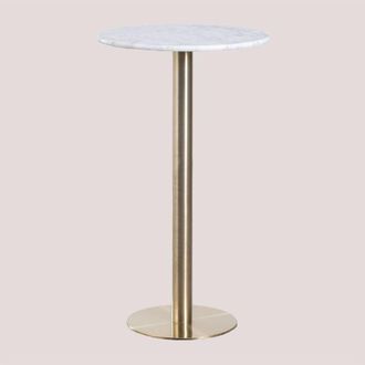 Sklum Sklum - Mesa Alta De Bar Redonda En M&aacute;rmol (&oslash;60 Cm) Cosmopolitan Oro Champagne
