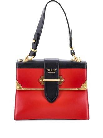 Prada Cahier Convertible City Calf and Saffiano Medium shoulder bag - Black