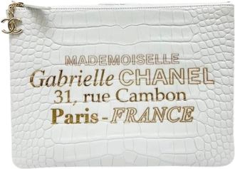 Chanel Pre-owned Clutches, female, White, Size: ONE SIZE Pre-owned Leather Clutch Bag