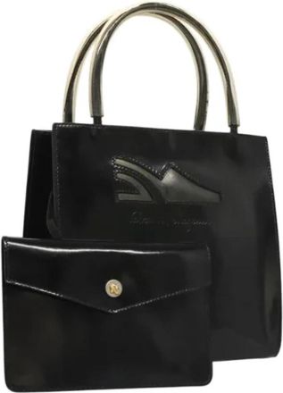Ferragamo Tweedehands Canvas handtassen - Dames - Vintage Shopper - Zwart - ONE Size - Vintage