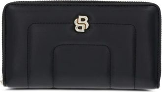 BOSS logo-plaque wallet - women - Polyester/Polyester/Recycled Polyurethane/Polyurethane - One Size - Black