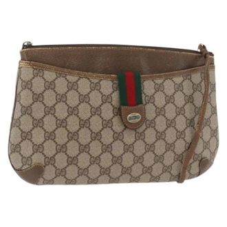 Gucci Pre-owned Cross Body Bags, female, Beige, Size: ONE SIZE Pre-owned Vintage GG Canvas Shoulder Bag
