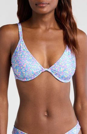 Kulani Kinis Floral D-Cup Underwire Triangle Bikini Top in Bubblegum Blossom at Nordstrom, Size X-Small