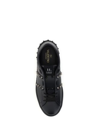 Valentino Garavani Mens Sneakers Rockstud Untitled Black Black-Black Trainers Black/black