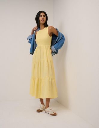 Nobody's Child Butter Yellow Sleeveless Charlie Midi Dress