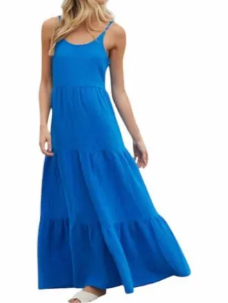 La Made Bria Slip Midi Dress In Sapphire Blue