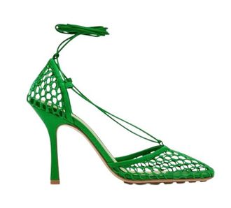 Bottega Veneta Parrot Green Mesh Sandals Size 38