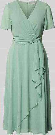 Christian Berg Cocktail Knielanges Cocktailkleid mit Bindeg&uuml;rtel in Apfel, Gr&ouml;&szlig;e 34