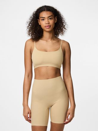 Pieces Bralette PIECES PCNAMEE BRA NOOS, Damen, Gr. XL (42), N-Gr, beige (natur), Jersey, Obermaterial: 75% Polyamid, 25% Elasthan, unifarben, BHs Bralette