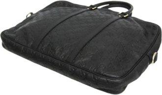 Gucci Pre-owned 201480 Briefcase Handbag - Heren - Vintage Handtas - Zwart - ONE Size - Leer - Vintage