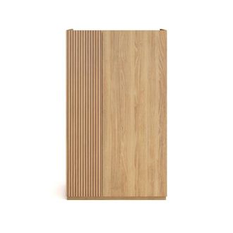 HERDASA Zapatero de melamina roble dorado puerta impresi&oacute;n vallado 122x70x35cm