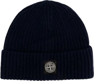 Stone Island Berretto con applicazione logo - Blu