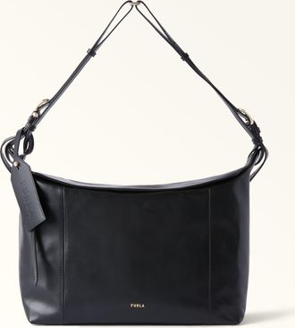 Furla Ginevra Borsa A Spalla L Nero Nero Pelle Di Vitello Varrenne Donna