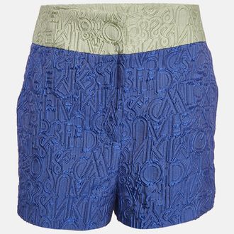 Mary Katrantzou Blue Alphabet Jacquard Safari Shorts