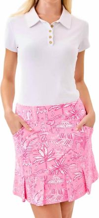 Lilly Pulitzer Upf 50+ Luxletic Bessie Skort In Conch Shell Pink Pennys Playground
