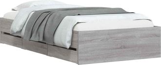vidaXL Estructura De Cama Con Almacenamiento Con Caj&oacute;n Gris Hormig&oacute;n Vidaxl
