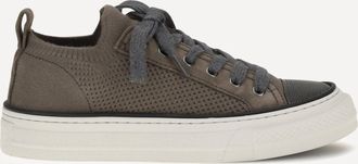 Brunello Cucinelli Sneakers in maglia di cotone e pelle scamosciata Woman 37.5