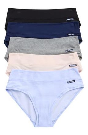 Lands End Soft Essential Pack of 5 Everyday Briefs in Sky Stripe Pack at Nordstrom Rack, Size X-Large