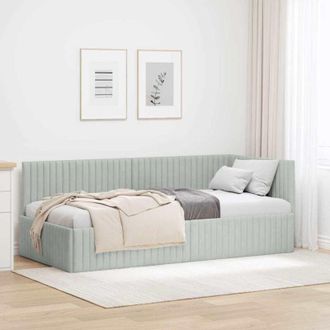 vidaXL Estructura De Cama Gris Sonoma 90 X 190 Cm Madera Contrachapada