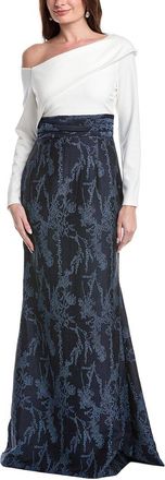 Rene Ruiz Asymmetric Off-Shoulder Knit Top Gown