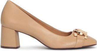 Kazar Klassieke leren pumps met brede hak - Dames - Pumps - Bruin - 35 1/2 EU - Leer - Schoenen