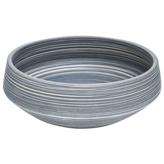 Berkfield Home Durable Countertop Basin Grey Round OE&para;41x14 cm Ceramic | Size: 41x14 cm