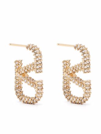Valentino Garavani Golden Swarowski Vlogo earrings